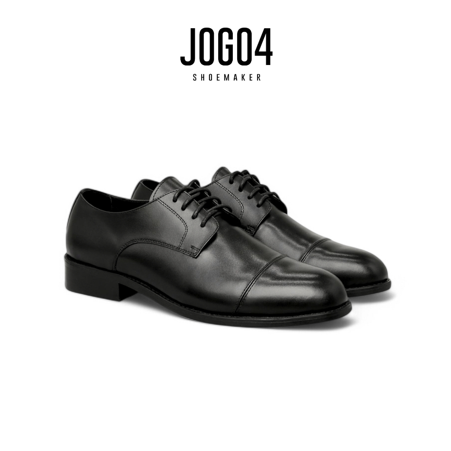 Giày da nam Elegant Derby JOG04 , da bò mộc , đế phíp gỗ cao 3cm ( EL2 )