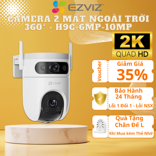 Camera 2 mắt ngoài trời EZVIZ H9C 6MP/10MP 2K/3K đàm thoại 2 chiều điều khiển 1 chạm, Al theo dõi