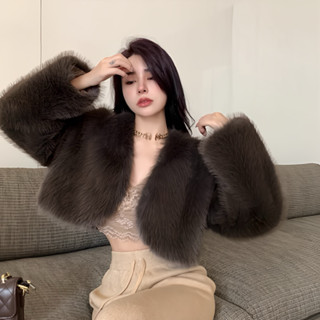 Áo khoác lông, áo lông nữ dáng ngắn, áo khoác croptop mùa đông xịn lông dày dặn thời trang thu đông cho nữ