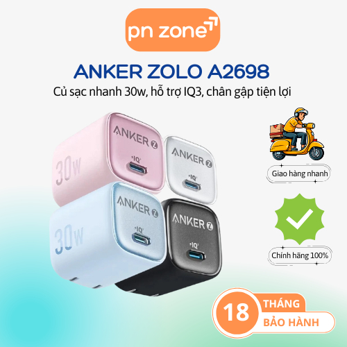 Củ Sạc Anker Zolo GaN 30W Type-C PD A2698 - Bảo Hành 18 Tháng.