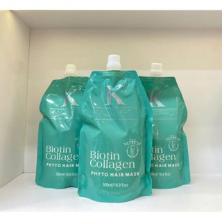  Kem Hấp ủ tóc Collagen tươi Kalispro phục hồi tóc hư tổn khử kiềm hóa chất cung cấp dưỡng ẩm cho tóc cao cấp 500ml 
