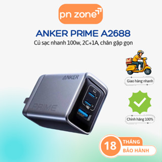Củ Sạc Nhanh Anker 100W Gan Prime A2688 PD3.0/IQ3.0/PPS2.0 - Bảo Hành 18 Tháng