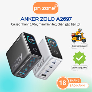 Củ Sạc Nhanh Anker Zolo A2697 140W Màn Hình Led PPS/PD3.0 3C+1A - Bảo Hành 18 Tháng.