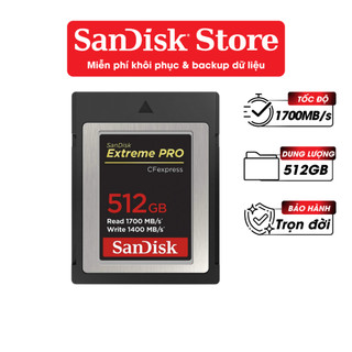  Thẻ nhớ CFExpress Type B SanDisk Extreme Pro 64GB   128GB   256GB   512GB upto 1700MB s - Bảo hành trọn đời 