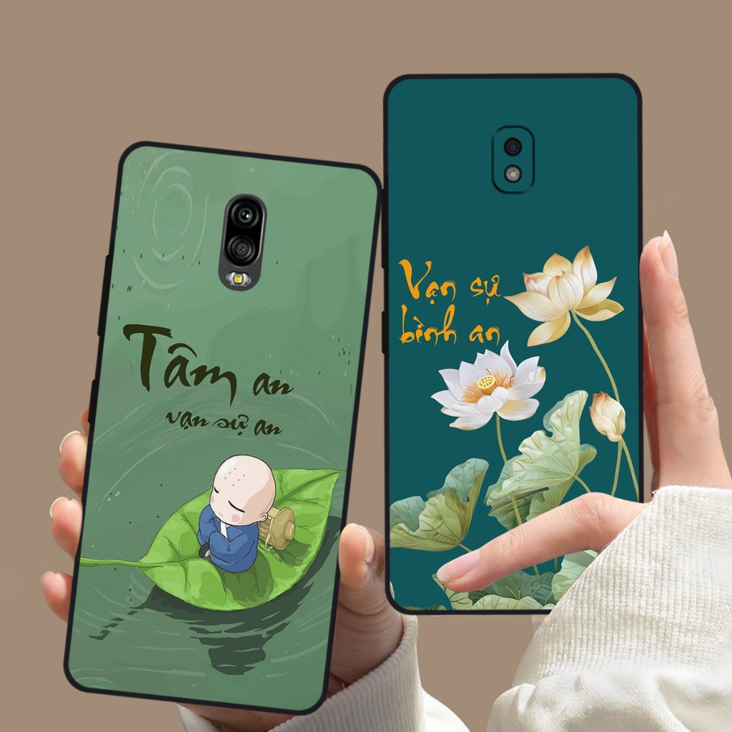 Ốp lưng Samsung J7 Pro / J7 Plus / J7+ in hình tranh hoa sen thư pháp