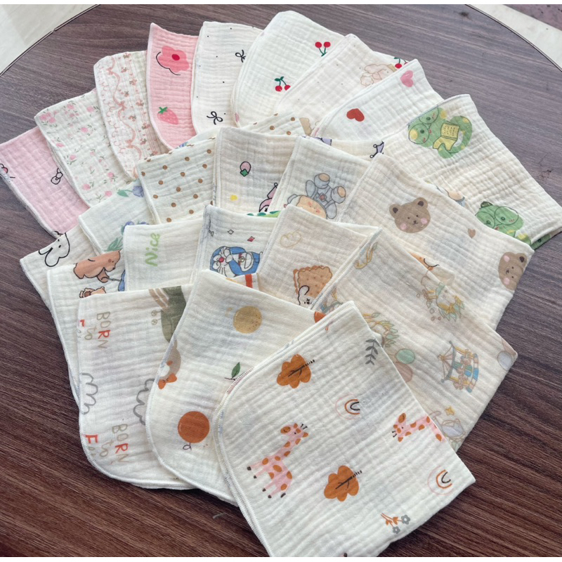Khăn sữa muslin chất liệu cotton 100% thấm hút, mềm mại cho bé B1 Bơ Bột