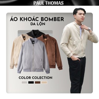  Áo Khoác Bomber PAUL THOMAS Áo Khoác Nam Chất Liệu Da Lộn Bên Trong Lót Lông Cao Cấp 