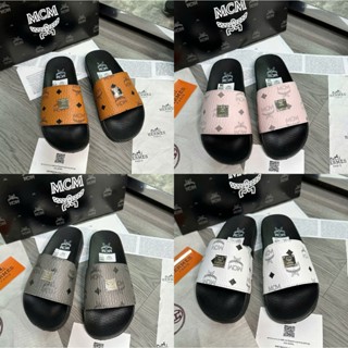 Dép lê M.C.M Nam,Nữ Quai Da Hàng - Dép nam,nữ hàng đẹp chất liệu quai da đế cao su đúc