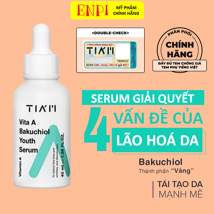 Chống lão hoá dưỡng da TIAM Vita A BakuChiol Youth Serum