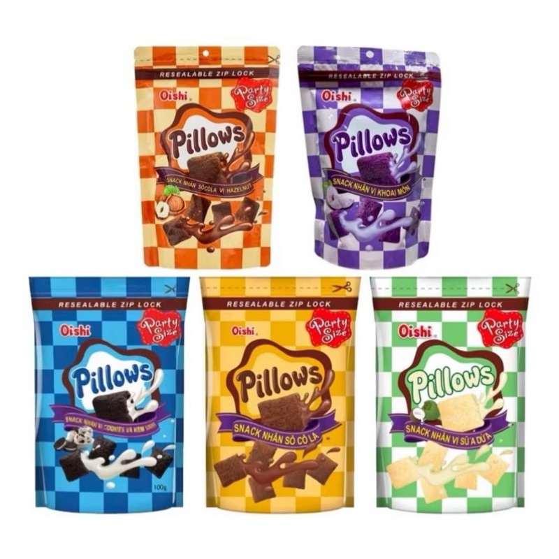snack oishi pillows 80g đủ vị.
