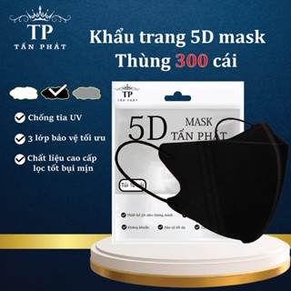   Combo 300 Cái  Khẩu Trang 5D Tấn Phát 3 Lớp Kháng Khuẩn,Chống Nắng,Tia UV. 