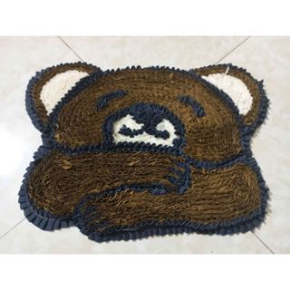 Thảm Lau Chân (dậm chân, chùi chân), thủ công từ vải mềm, size lớn, siêu hút nước, trang trí nhà cửa, hình Gấu nằm