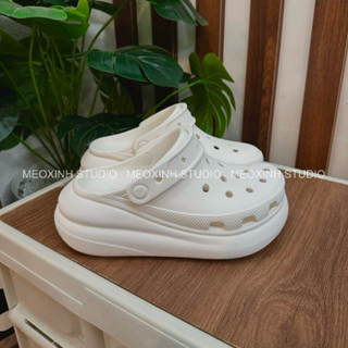  MEOXINHSTUDIO   Dép Clog Unisex Crocs Crush Classic Cao Cấp Đế Cao 5.2 Tặng Kèm 10 Charm Random 