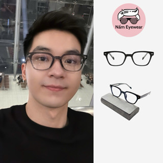 Kính mắt "ANH TRAI SAY HI" gọng acetate vuông lõi thép chuyên lắp cận Nấm Eyewear YS9147