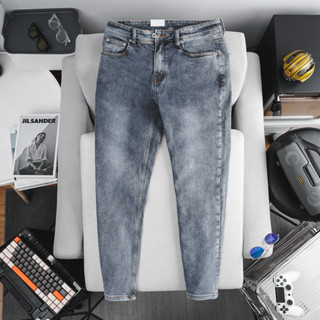 Quần jean nam slim fit màu xám tro chất bò cao cấp hàng xuất xịn ôm dáng rách bụi