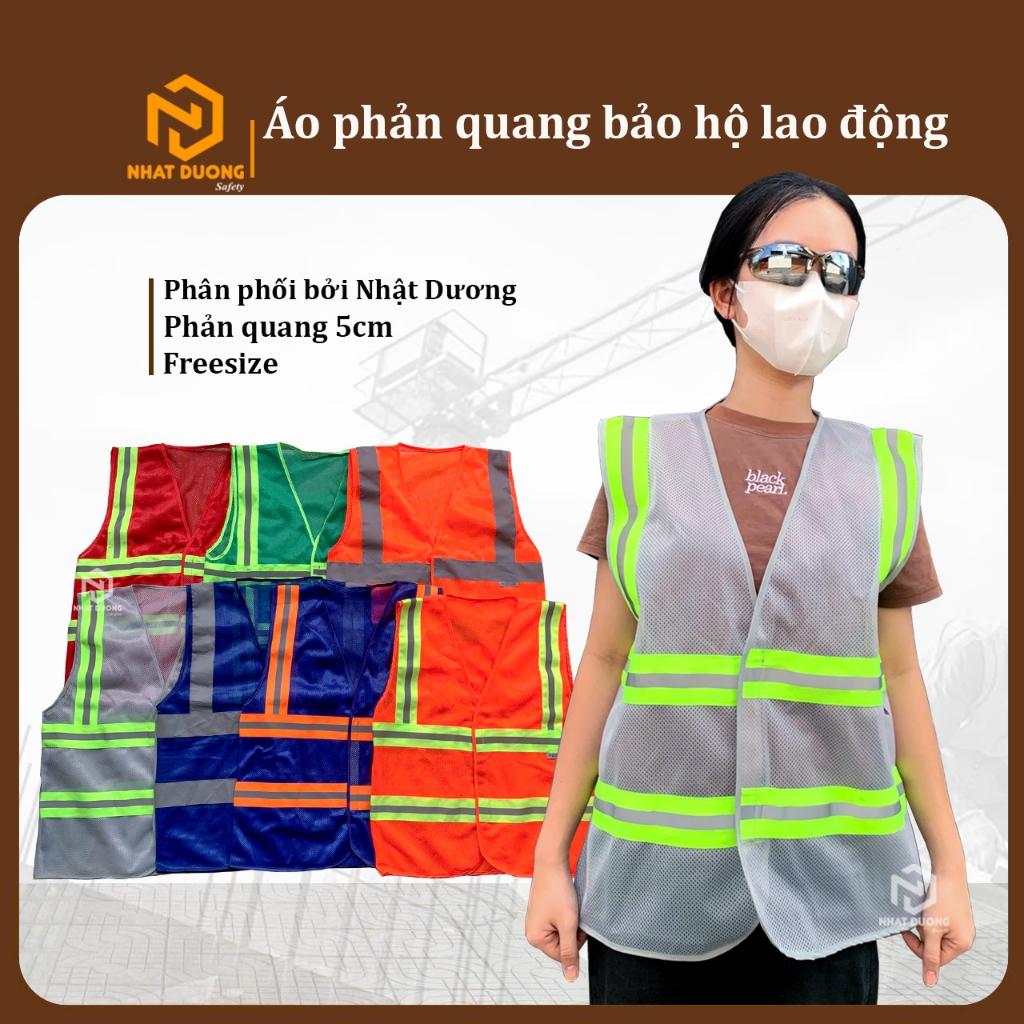 Áo phản quang bảo hộ Nhật Dương kiểu xé dán