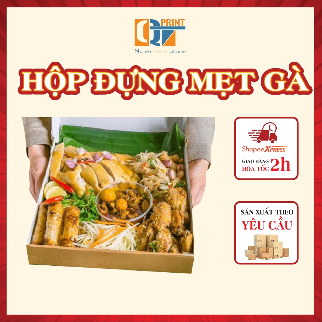 [Combo 10] Hộp Carton Đựng Mẹt Gà, Mẹt Lợn Có Sẵn, In Theo Yêu Cầu Đầy Đủ Size Cứng Cáp,Không Mùi - Bao Bì QT.