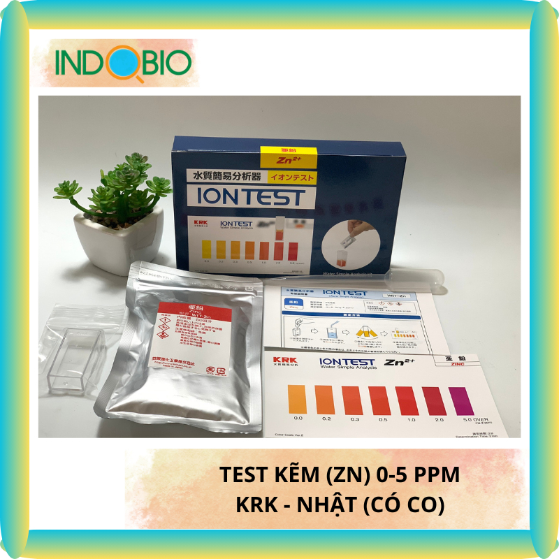 [CHÍNH HÃNG] TEST KẼM 0-5.0 PPM NƯỚC THẢI XI MẠ KRK-NHẬT, WIT-ZN [KÈM COA]