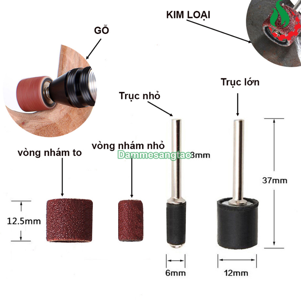 Đầu chà nhám mini trục 3mm