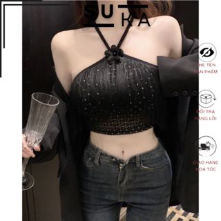  Áo Hai Dây Dáng Ôm Họa Tiết Hoa Phối Tua Rua Thời Trang Mùa Hè Cho Nữ 1911 