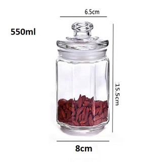 [ RẺ SẬP SÀN] Lọ thủy tinh núm 550ml lục lăng, lọ thủy tinh lục giác đựng hạt, gia vị GDHT