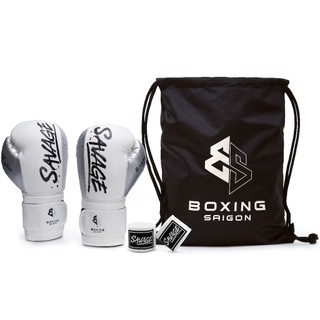 Combo Găng Tay Boxing Saigon Savage - White
