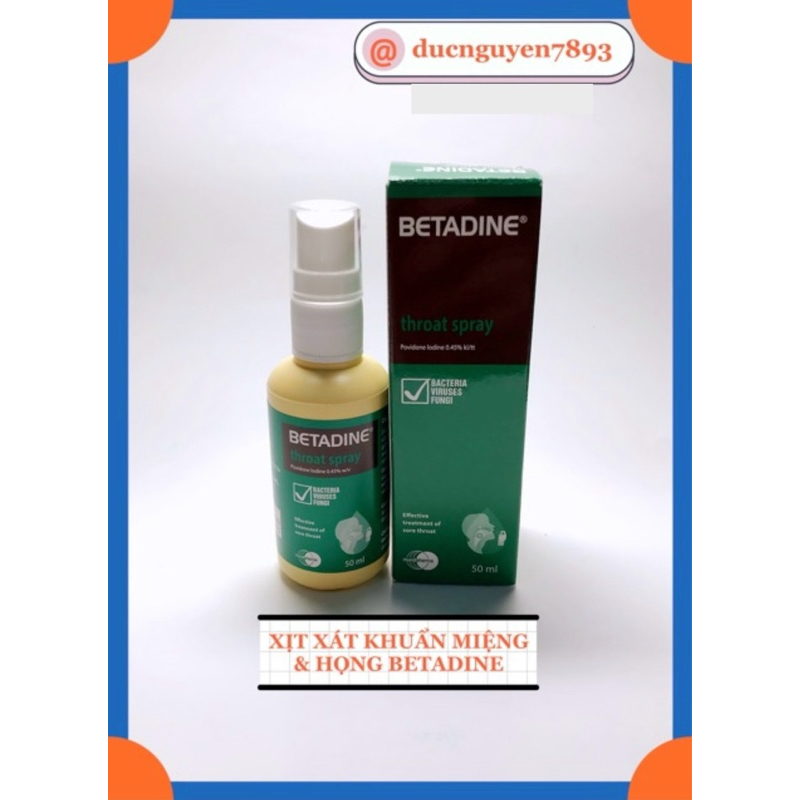 DUNG DỊCH BETADINE THROAT SPRAY XỊT VỆ SINH MIỆNG & HỌNG 50ml