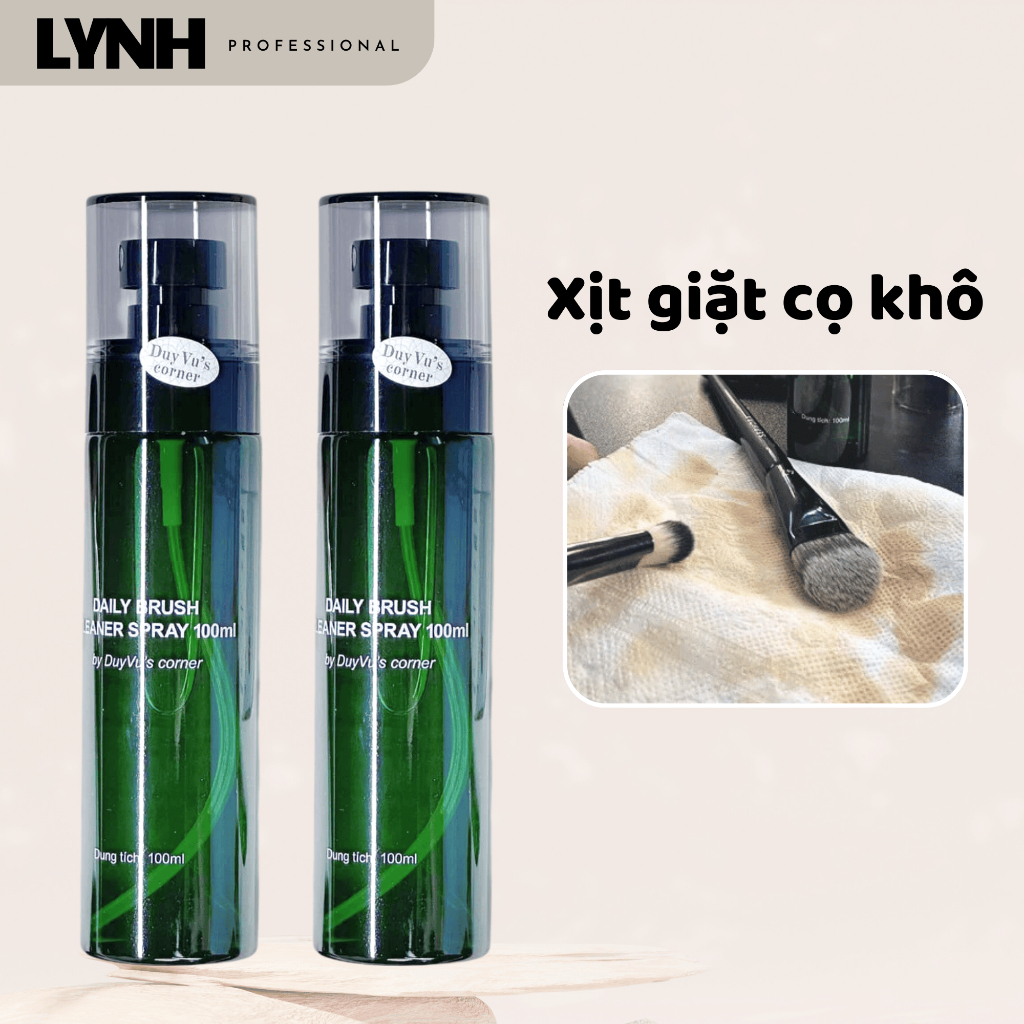 Xịt giăt cọ khô, dung dịch làm sạch cọ trang điểm chuyên dụng nhanh chóng tiện lợi