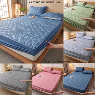 Bộ Ga Gối 3 Món Phi Lụa Trần Bông, Vỏ Bảo Vệ Nệm, Ga Gối Trần Bông Bằng Sợi Đậu Lành - Full Size