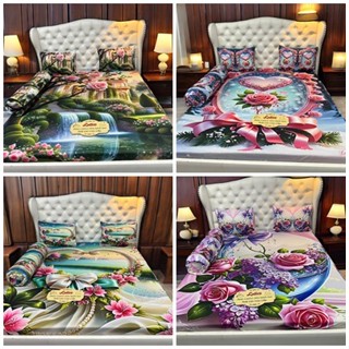 Mẫu Hoa hồng cổ tích. Bộ ga giường ngủ thun Latico siêu lạnh Lụa (áo gối ôm khoá kéo)