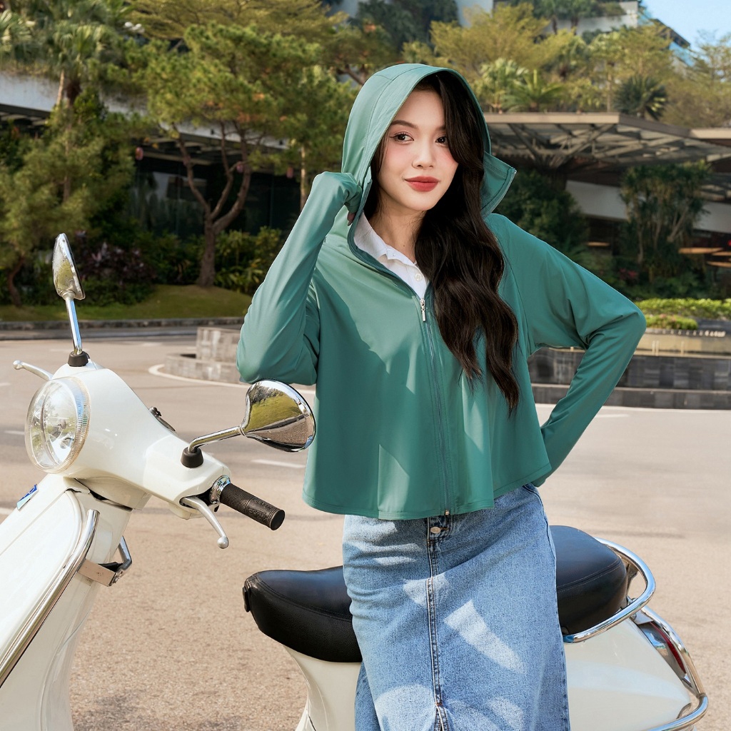 Áo chống nắng nữ 2 lớp (TẶNG KHẨU TRANG) cánh dơi nữ ngắn chống tia uv dày croptop dáng ngắn hai lớp Xưởng May HỒ | BigBuy360 - bigbuy360.vn