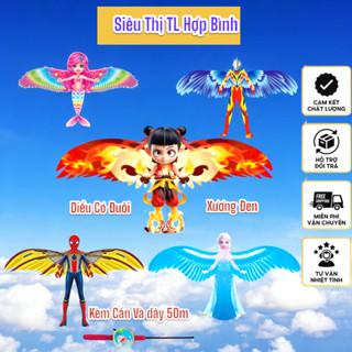 Diều cần câu 3D cho bé họa tiết hoạt hình dễ thương, Diều mini kèm dấy 30 mét và cần câu  Shop Tèo