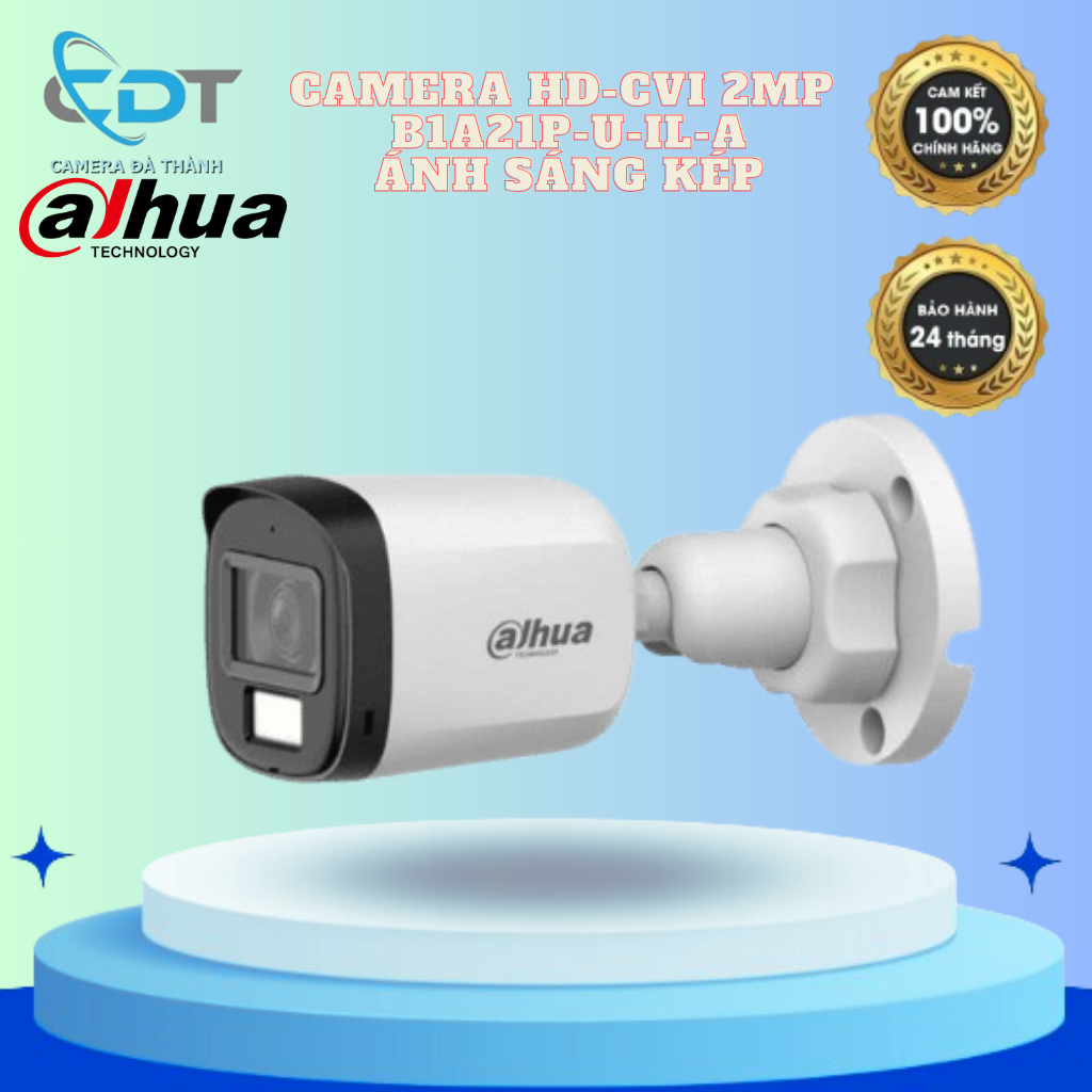 Camera Dahua có màu ban đêm, có mic thu âm DH-HAC-B1A21P-U-IL-A