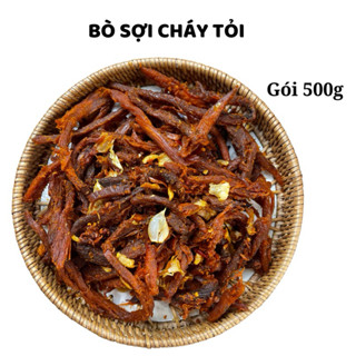 Khô Bò Sợi Cháy Tỏi 500g Mộc Food