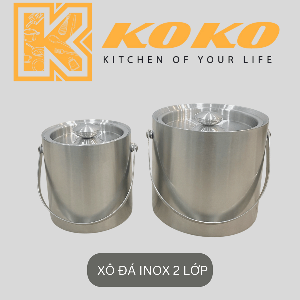Xô đựng đá Inox 2 lớp có dung tích lớn 2l và 3l