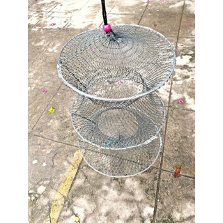 Giỏ rô đựng cá cá lưới dày ghi VN