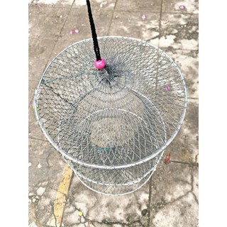 Giỏ rô đựng cá cá lưới dày ghi VN