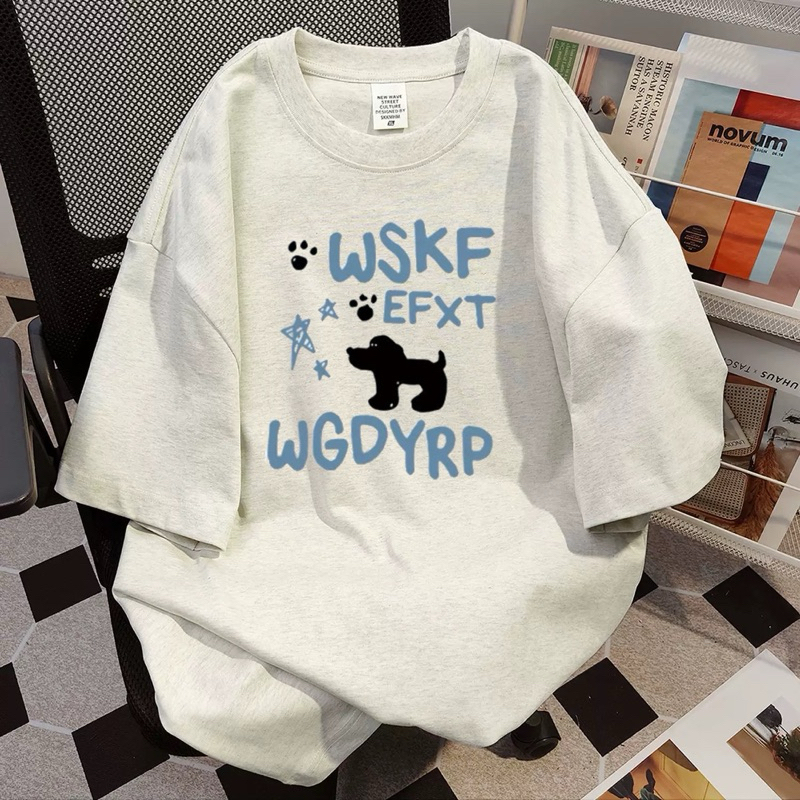 Áo thun nữ .áo phông nam nữ form rộng chất cotton thấm hút mồ hôi in hình nơ xanh tay lỡ | BigBuy360 - bigbuy360.vn