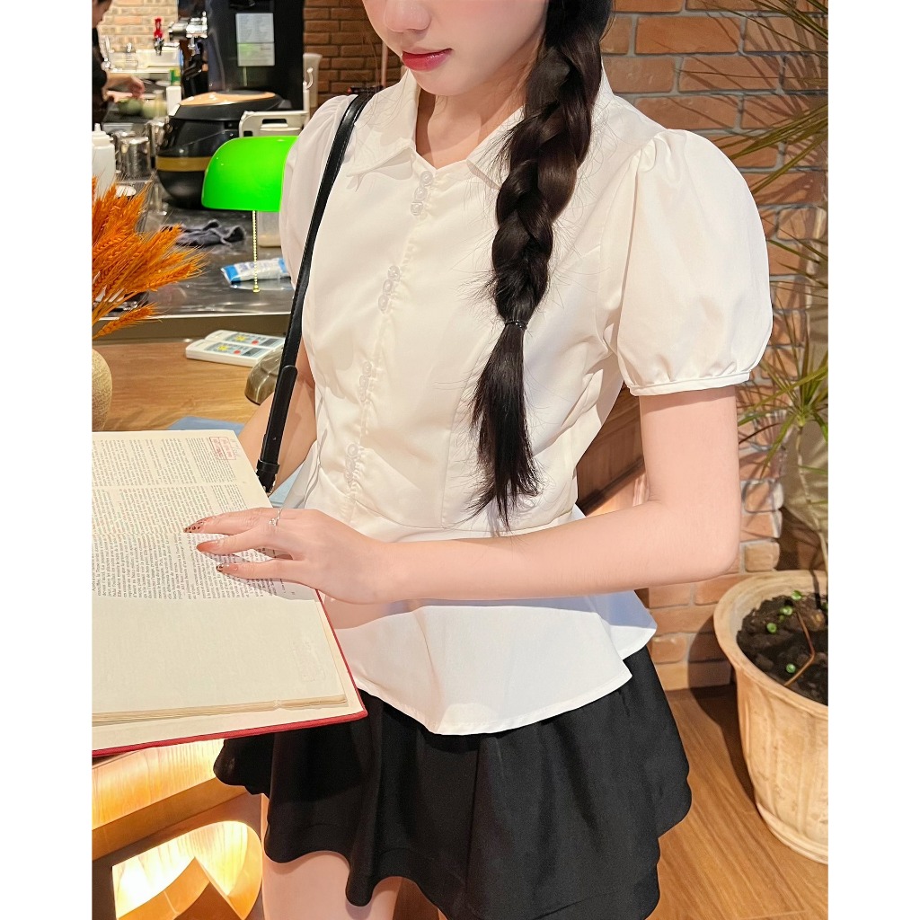 Áo sơ mi kiểu tay bồng cúc nhỏ Miho House | BigBuy360 - bigbuy360.vn