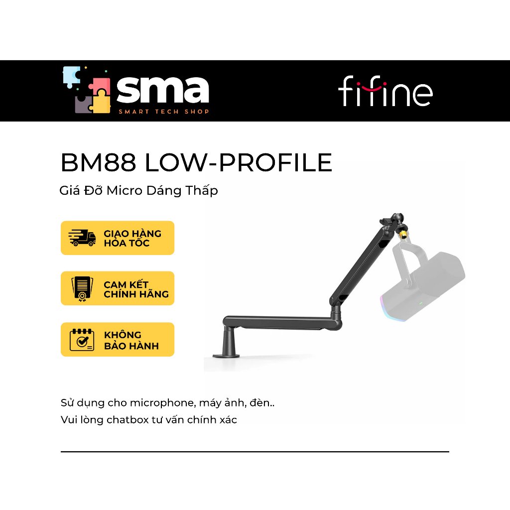 Giá Đỡ Micro FIFINE BM88 Low-Profile Mic Arm Stand