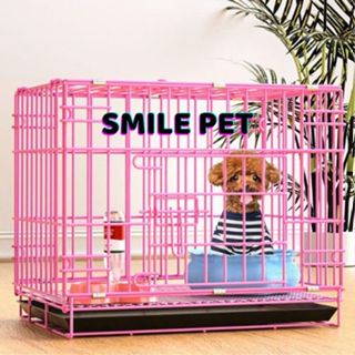  ✅ Lồng chuồng gấp gọn cho Chó Mèo Thú Cưng Size 50x35x42cm kèm khay vệ sinh đen 