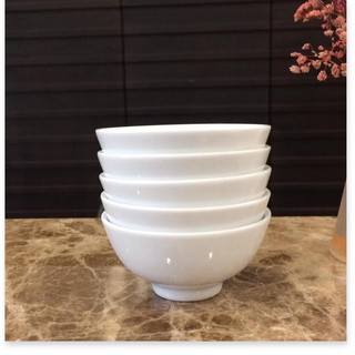 Combo 10 chén sứ cơm, 10 bát ăn cơm sứ mộc