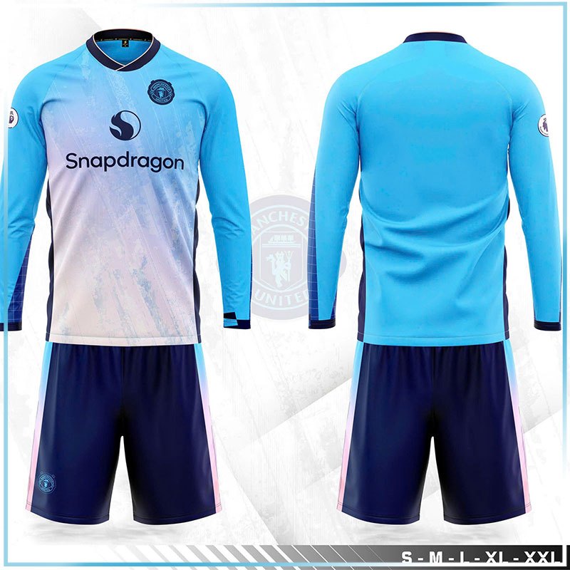 Bộ Áo Đá Banh Quỷ Đỏ Màu Xanh Thủ Môn Dài Tay 2025 - Đồ Bóng Đá Nam Nữ Đẹp