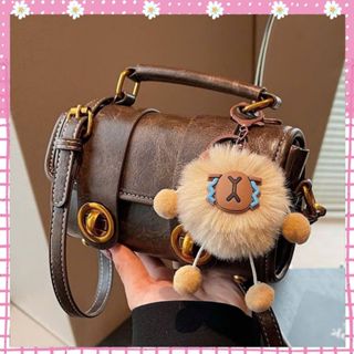 Túi xách nữ túi xách tay đeo chéo thiết kế da nhăn 2 dải tặng kèm móc gấu cute ThanhThuTuiXach 959