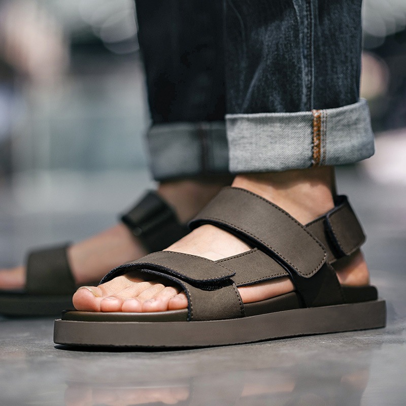 Dép sandals nam chống trượt đi biển da thật Maden Cool