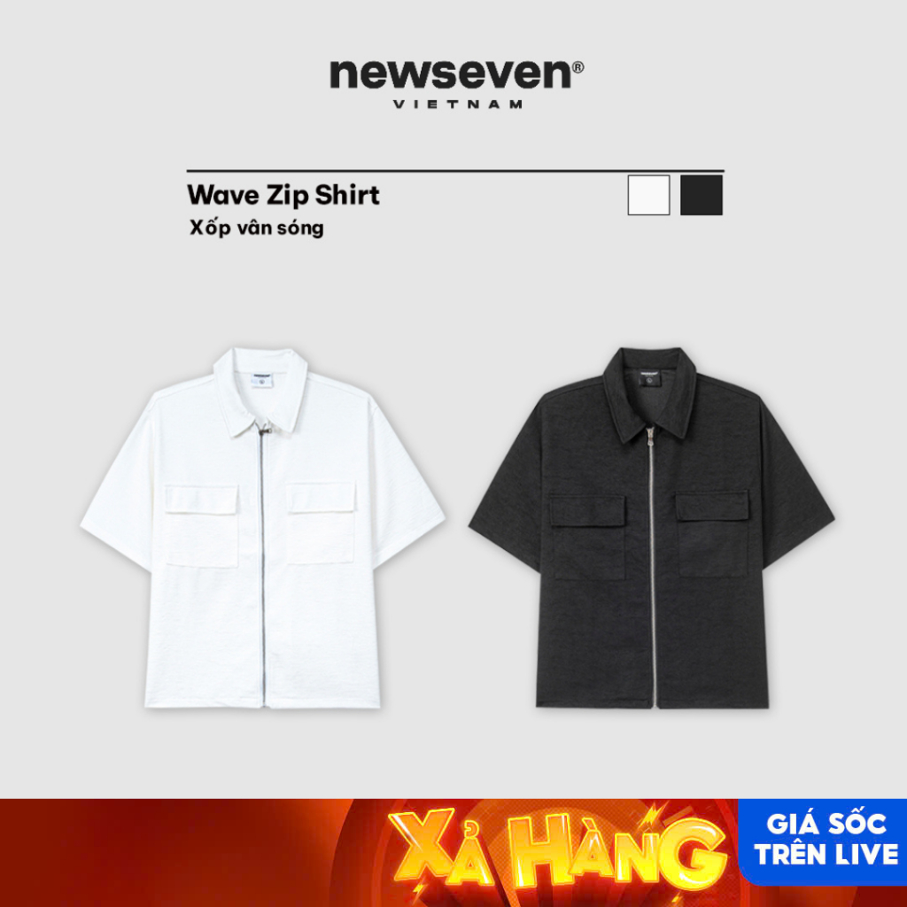 Áo Sơ Mi NEWSEVEN Wave Zip Shirt SM.342