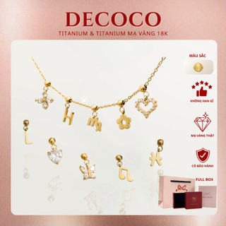  Dây chuyền vòng tay lắc chân nữ charm treo Just Me De Coco titan không đen gỉ   Kèm Túi Hộp Thiệp   