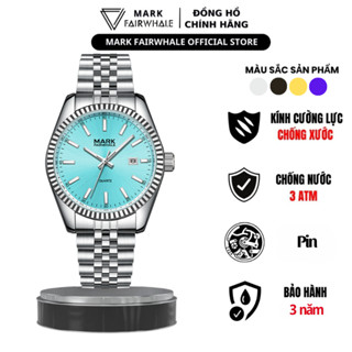 Đồng Hồ Nam Dây Thép Chính Hãng Mark Fairwhale  Size 40mm,Đồng Hồ Đeo Tay Thiết Kế Doanh Nhân Lịch Lãm Mới