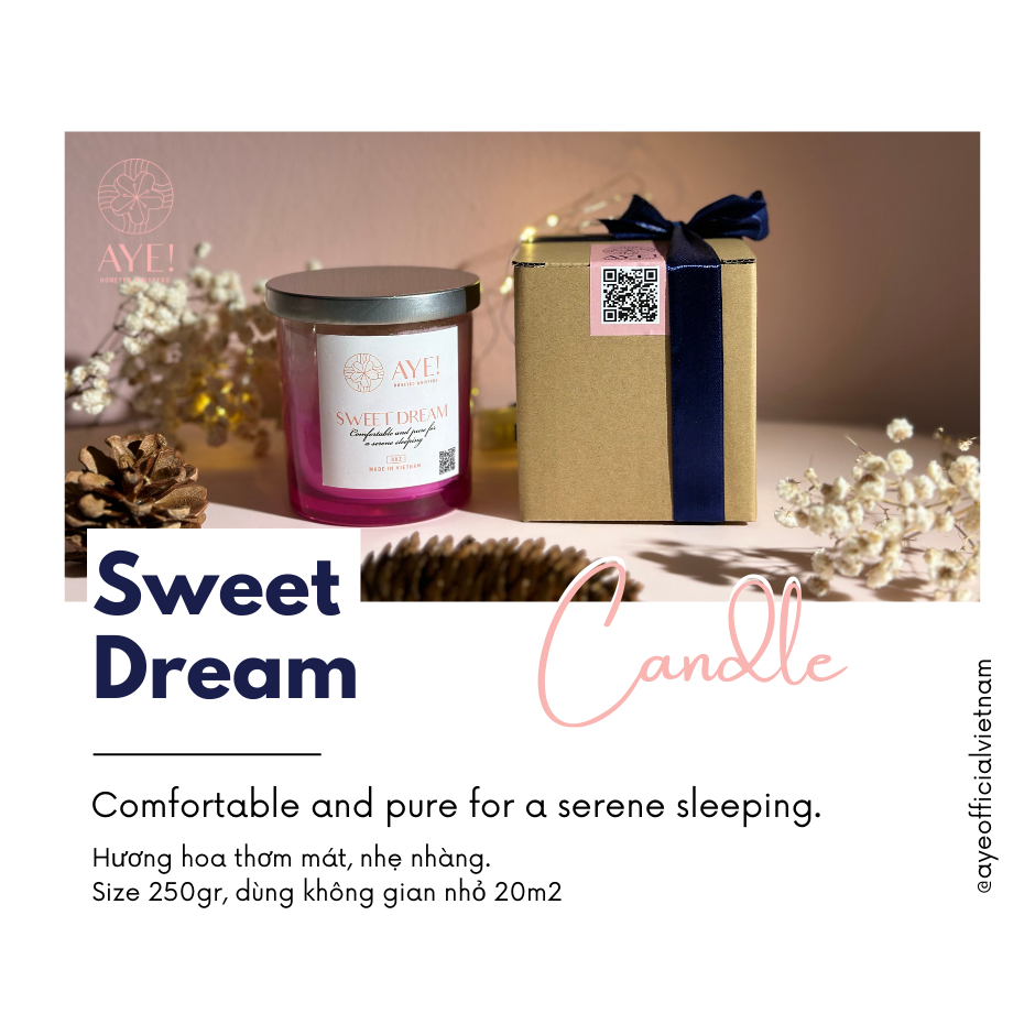 AYE Nến Thơm Thư Giãn Trang Trí Phòng Ngủ Sweet Dream 250gr