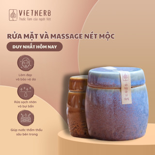  Bột rửa mặt và massage nét mộc VIETHERB hộp 135gr hỗ trợ làm sạch bụi bẩn tích tụ và dưỡng ẩm cho da 